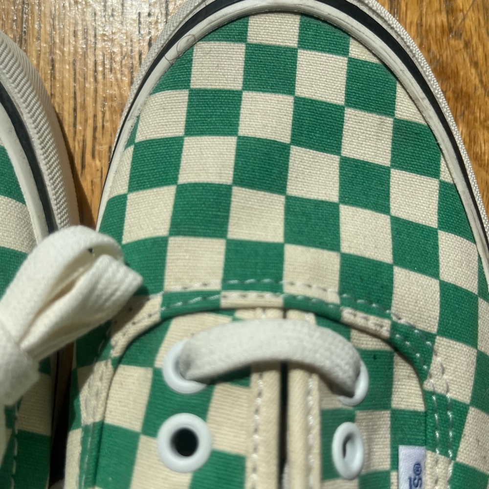 Vans Green and White Checkered Sneakers - Picture 6 of 6